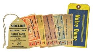 Creighton Miller’s Personal 1943 Notre Dame Ticket Collection from National Championship Season! 